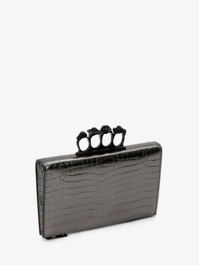 Alexander McQueen Small Four-ring Zip Pouch in Graphite outlook