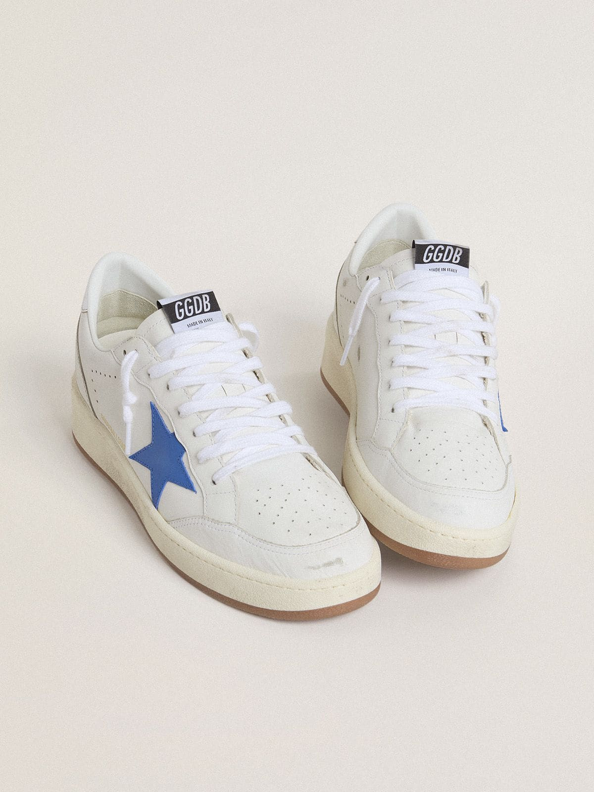 Ball Star with light blue leather star and silver foiled leather heel tab - 2