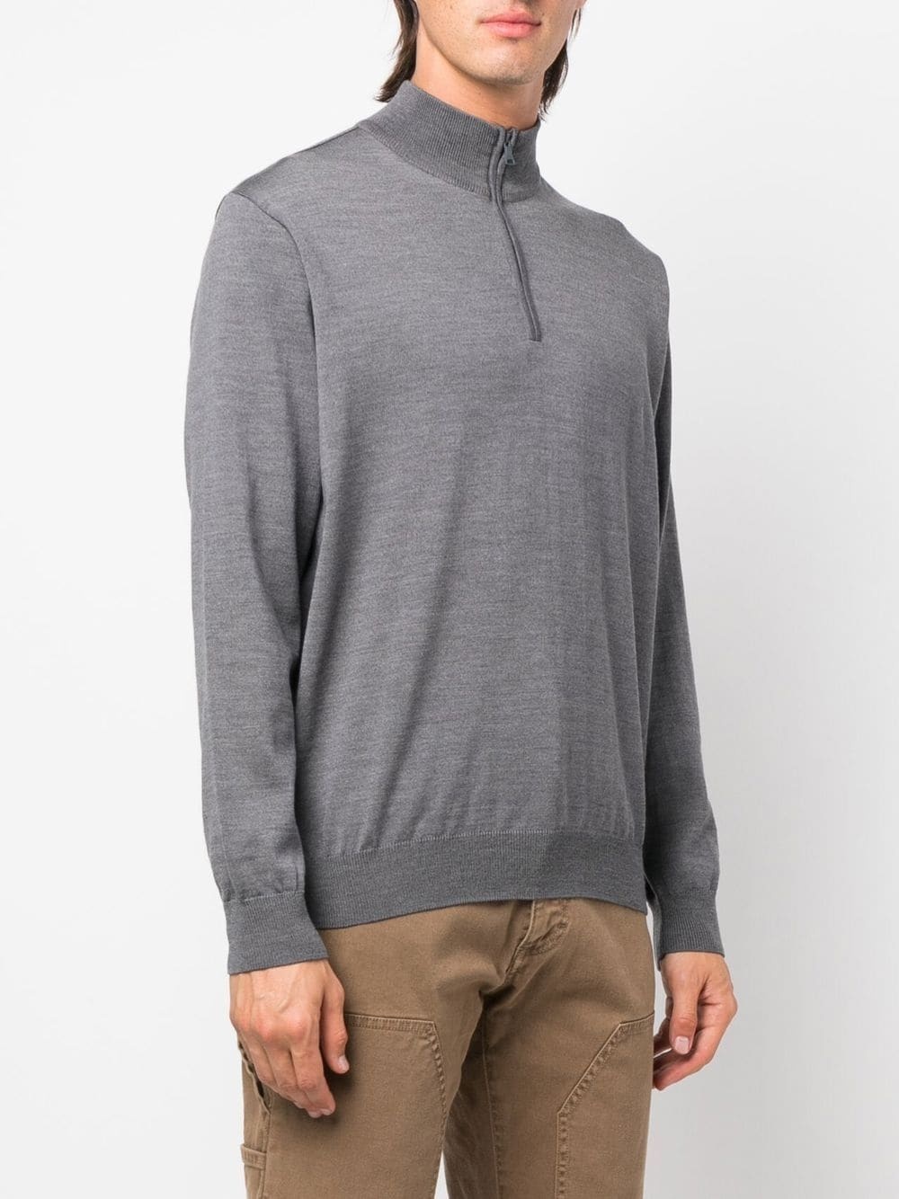 fine-knit half-zip jumper - 3