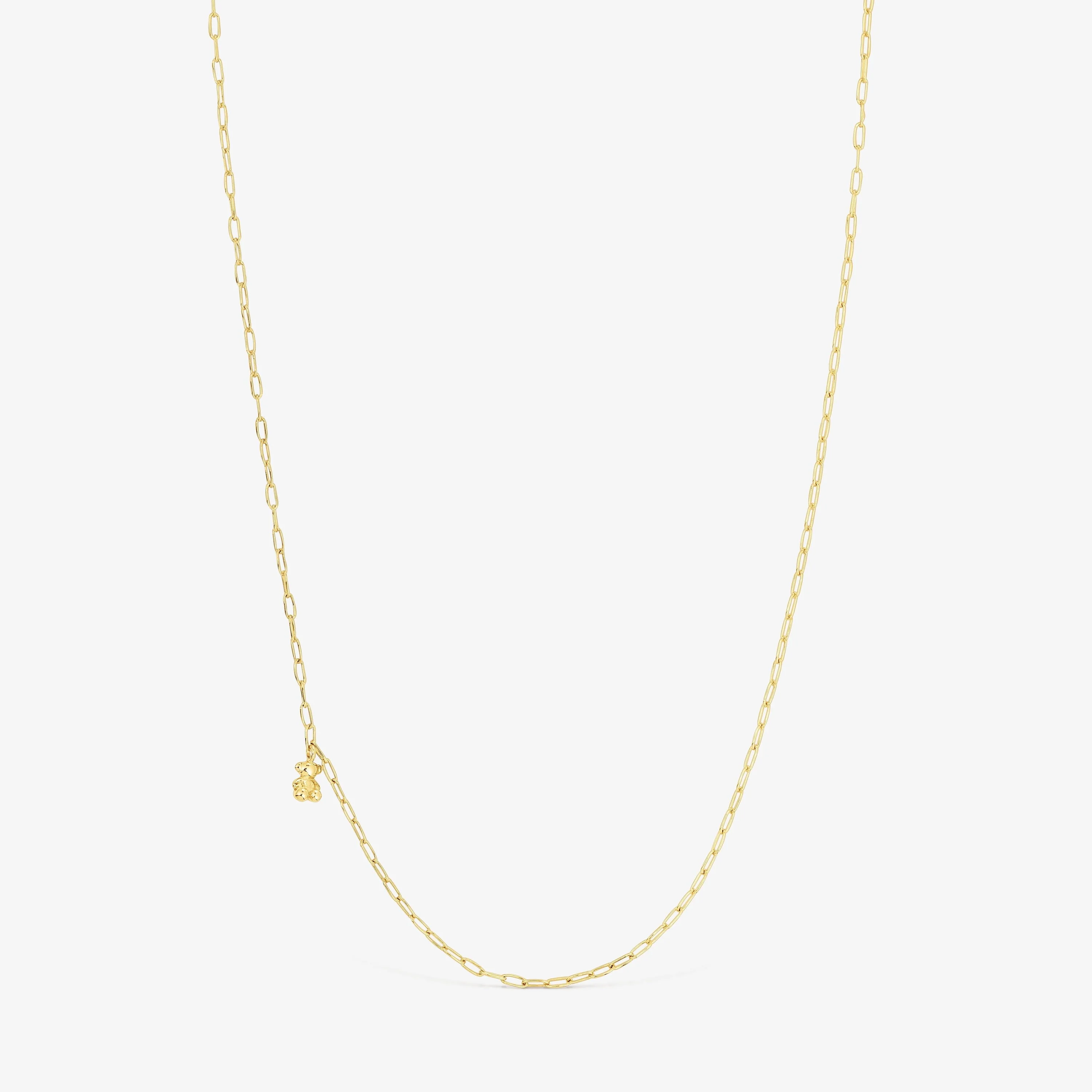 Silver vermeil Bold Bear Necklace with oval rings - 1