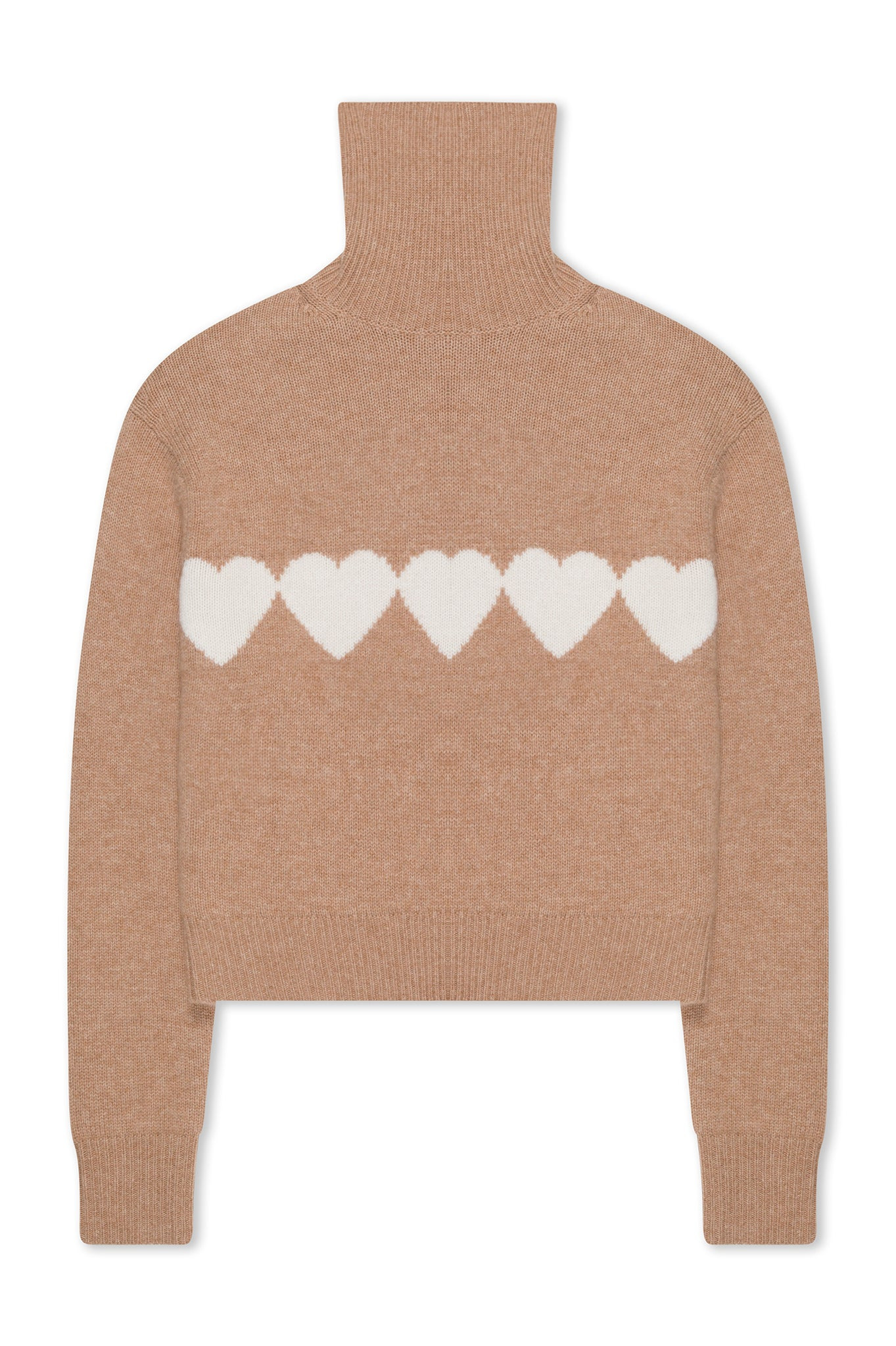 ALMONDINE CASHMERE HEART TURTLENECK SWEATER - 5