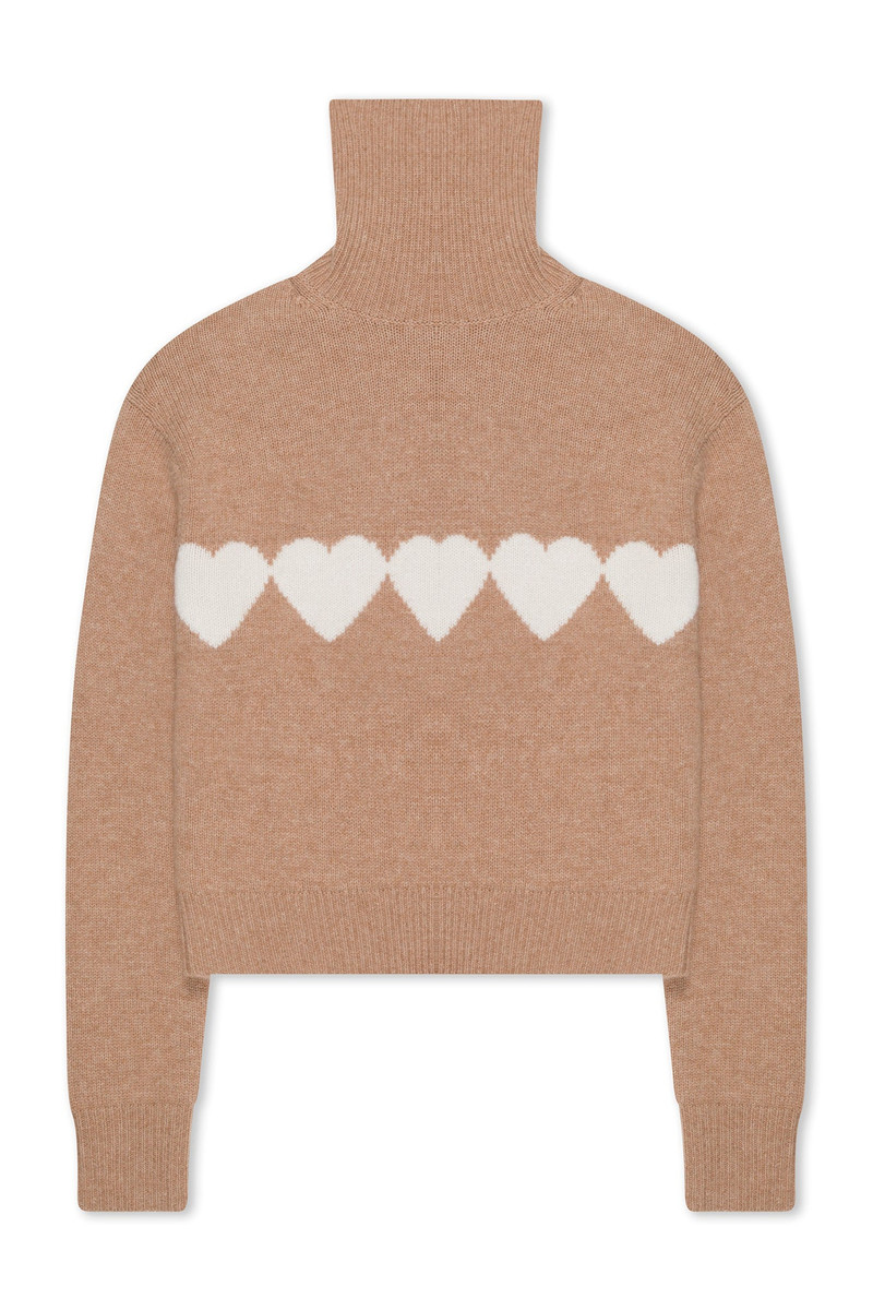 ALMONDINE CASHMERE HEART TURTLENECK SWEATER 5