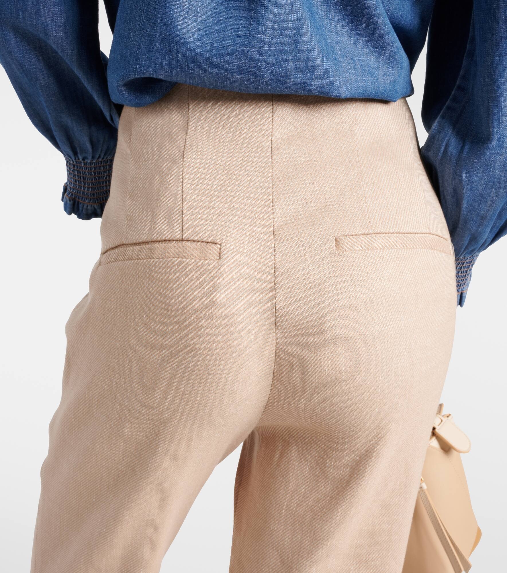 Komi linen-blend twill flared pants - 7