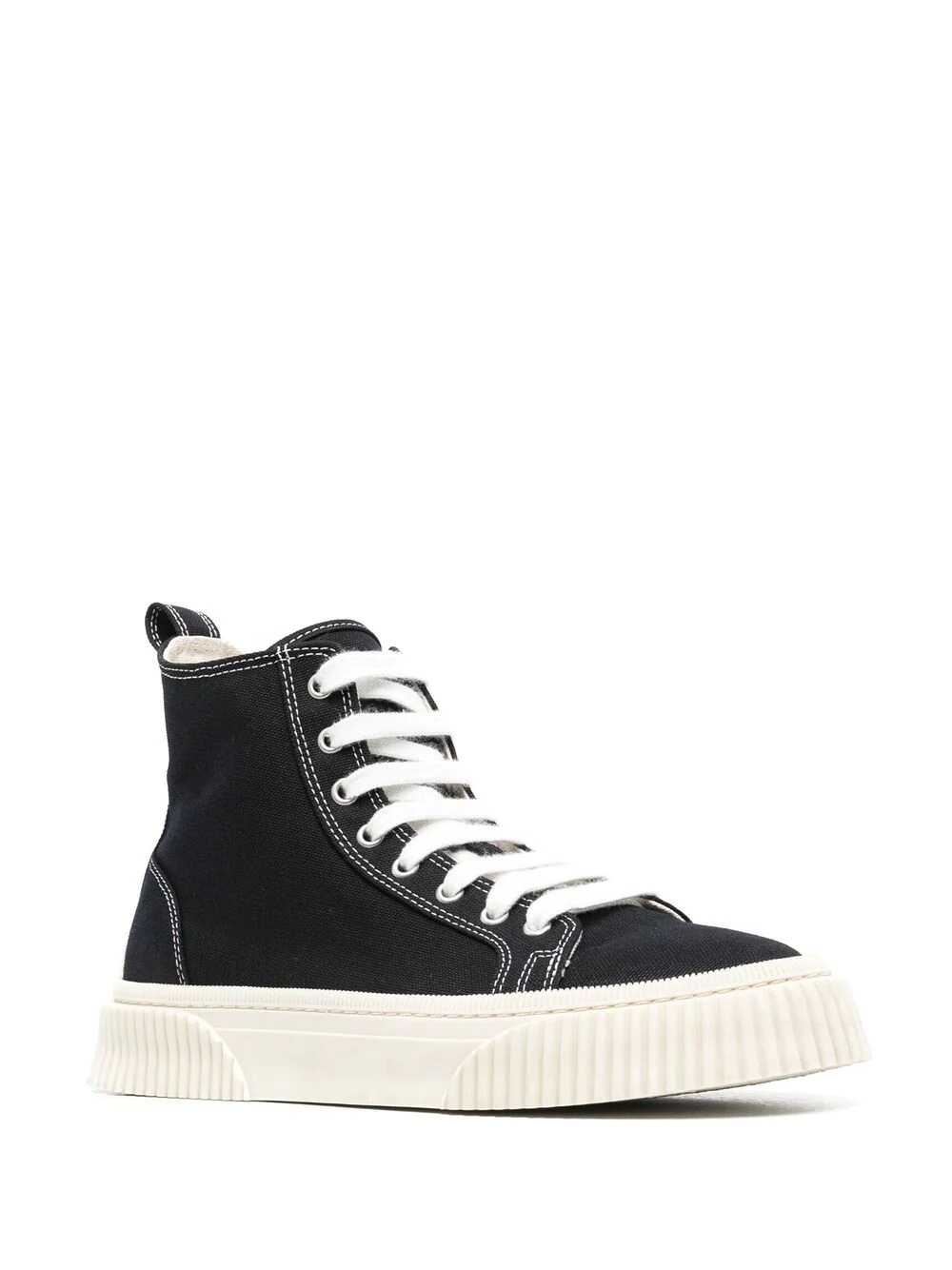 contrast-stitching high-top sneakers - 2