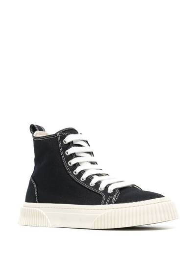 AMI Paris contrast-stitching high-top sneakers outlook