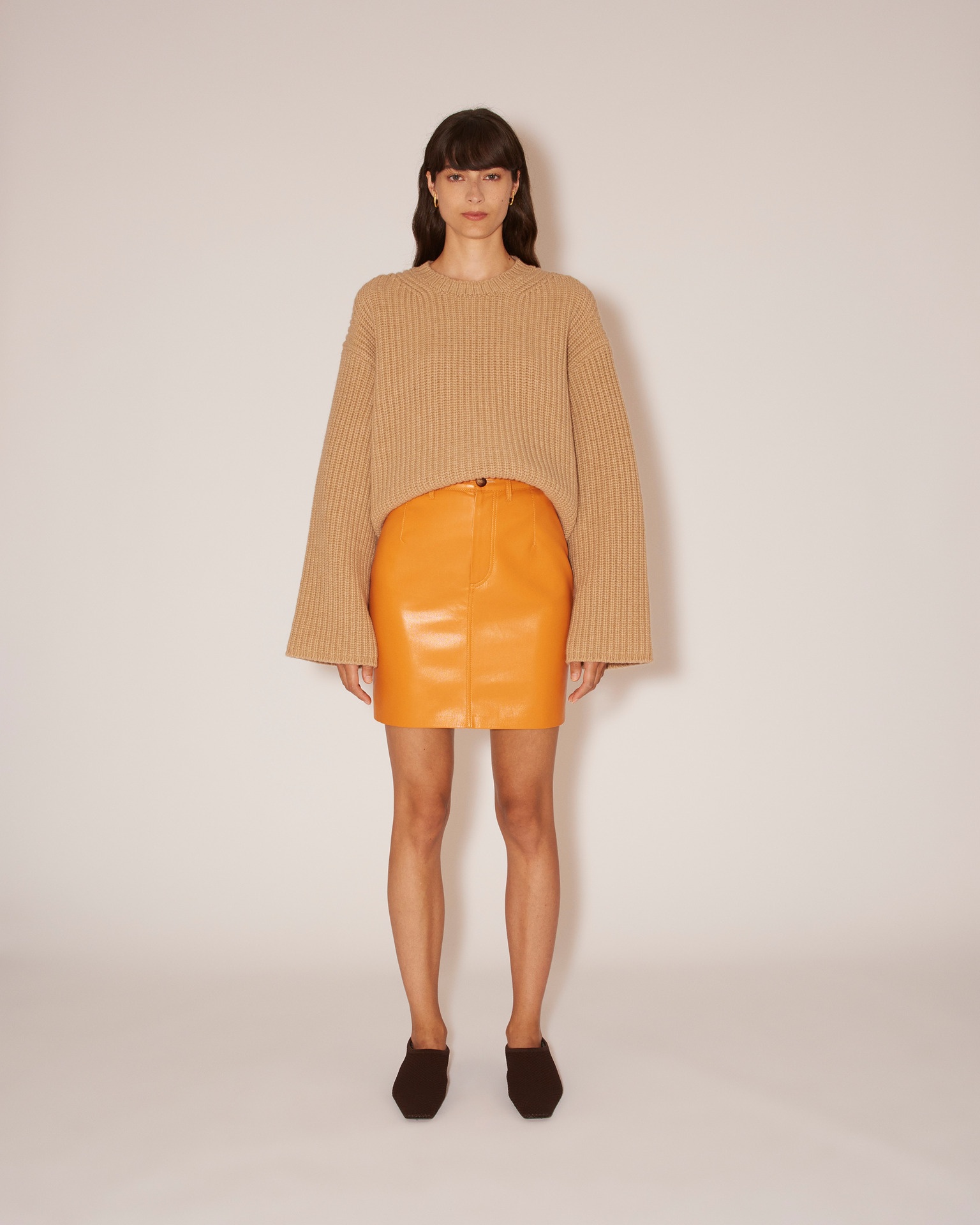 MAURA - Cashmere-merino chunky sweater - Camel - 1