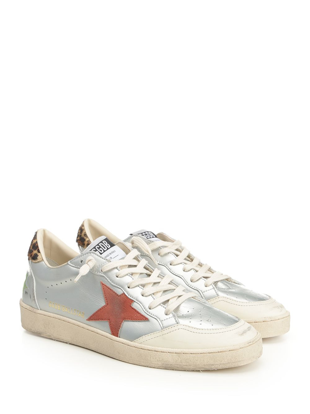 Ballstar Suede Leather Upper Toe And Spur Suede Star Horsy Heel Sneakers Silver - 2