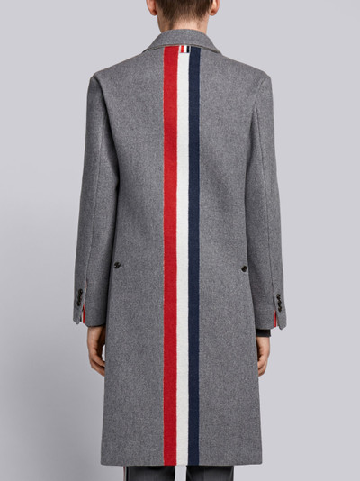 Thom Browne Medium Grey Cashmere Wool Center Back Stripe Relaxed Fit Bal Collar Overcoat outlook