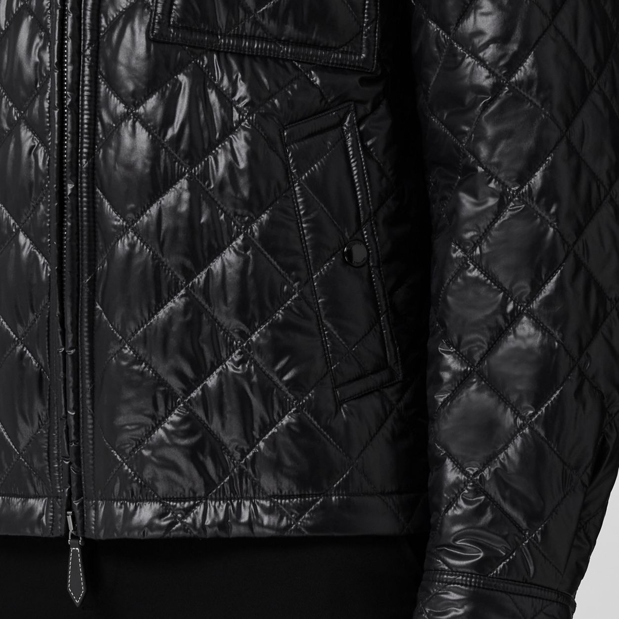 Logo Detail Diamond Quilted Nylon Bomber Jacket - 5