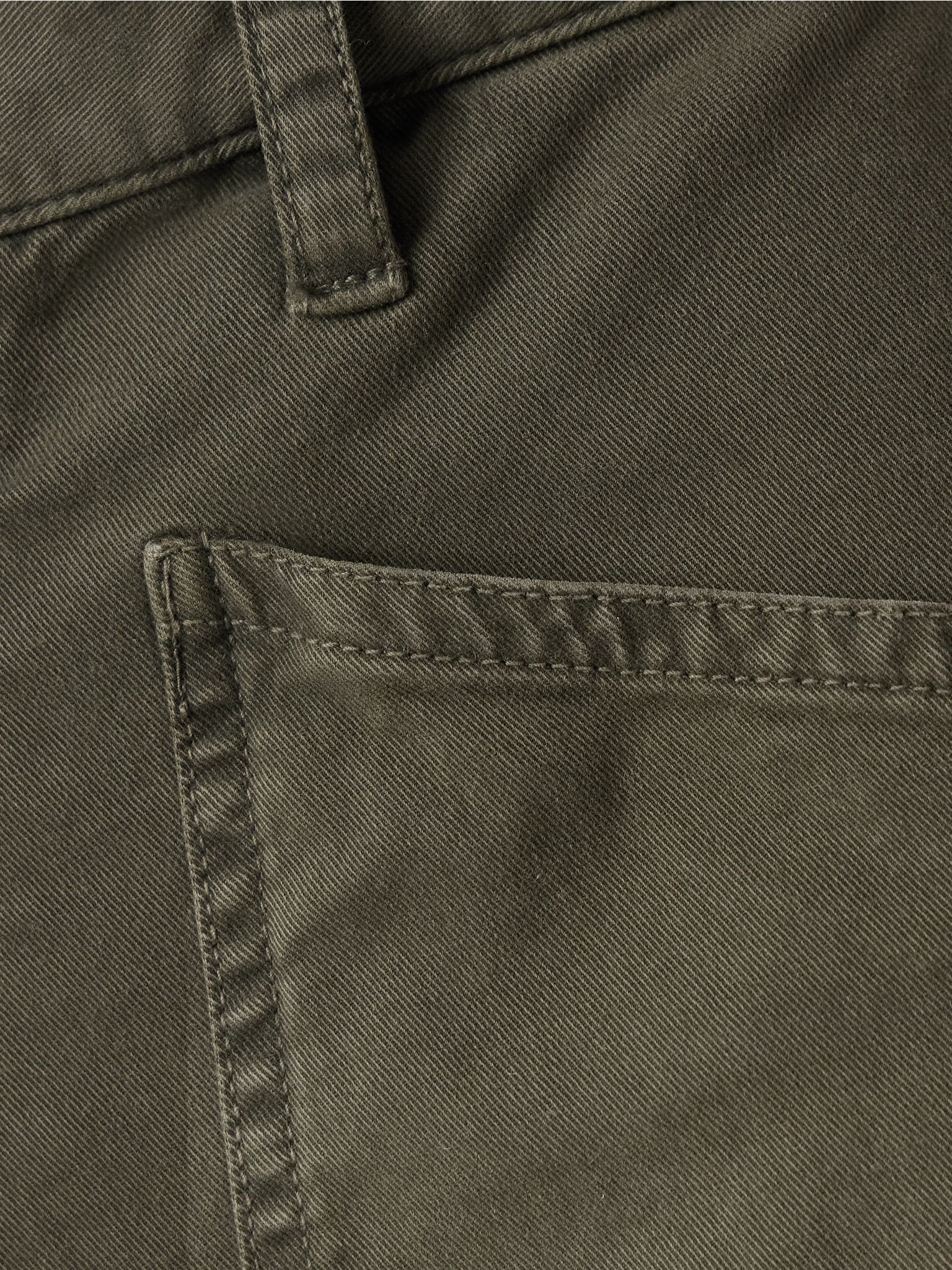 Shon pleated cotton-blend twill tapered pants Army green - 5
