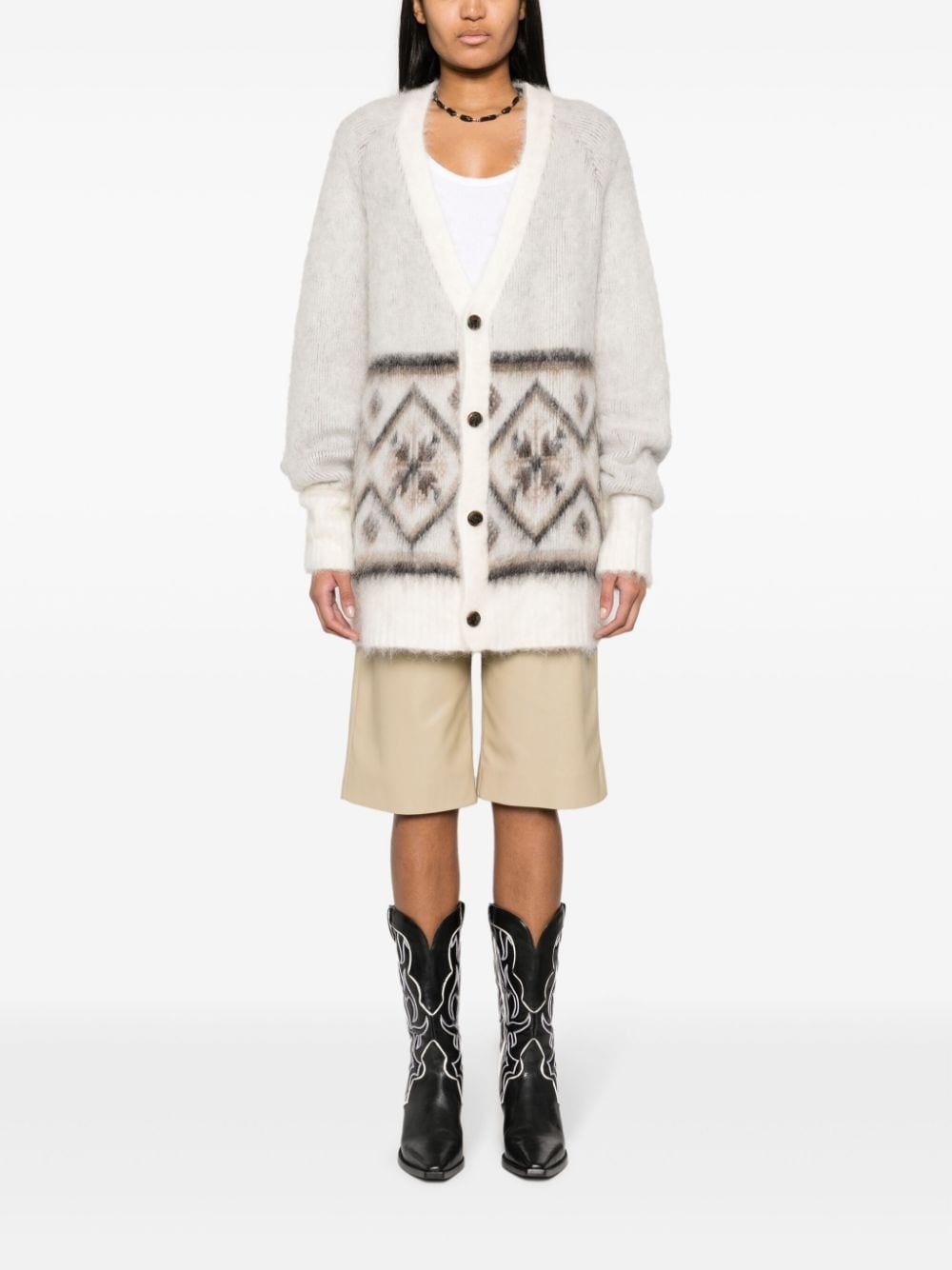 brushed Fair Isle-intarsia cardigan - 3