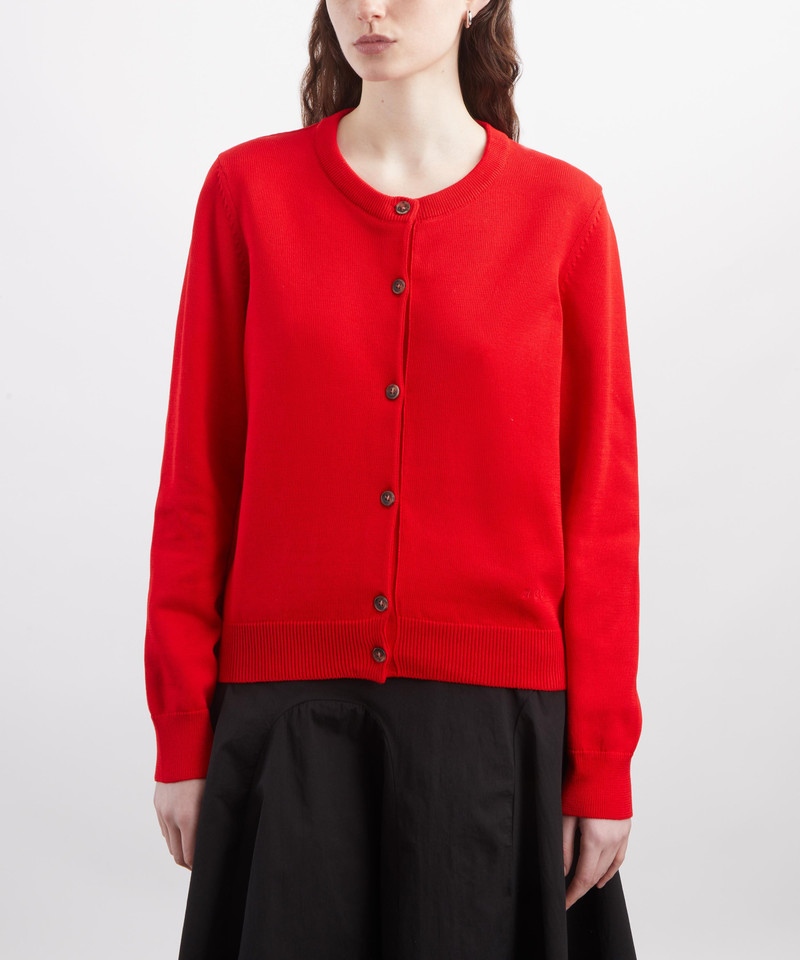 A.P.C. Red Mila Crew-Neck Cardigan outlook
