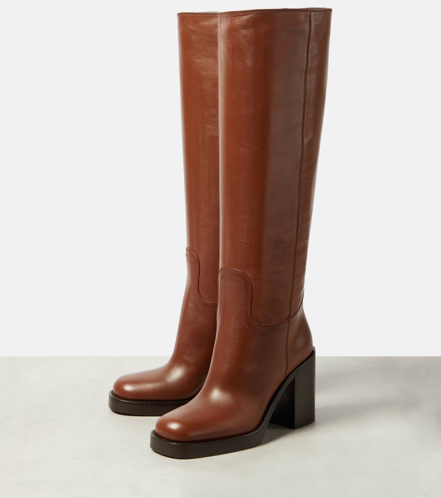 Leather knee-high boots - 5