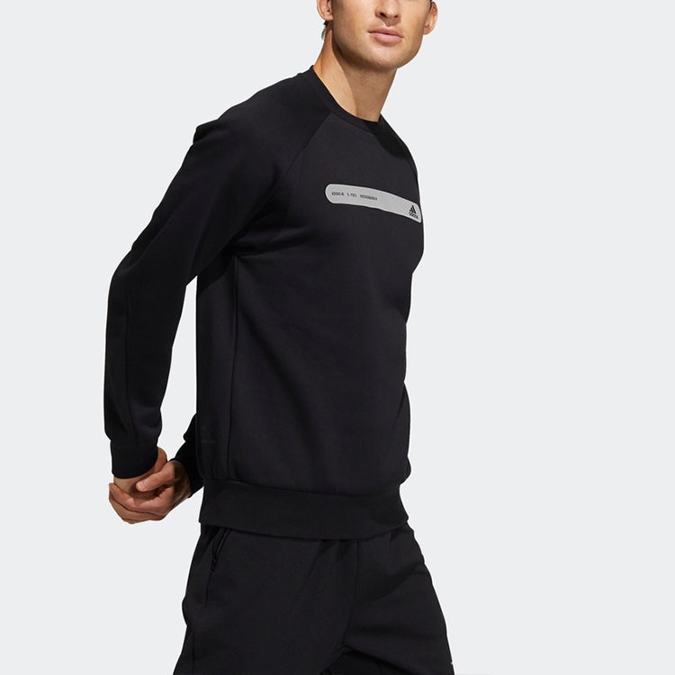 adidas Th Swt Dk Ref Logo Printing Sports Pullover Round Neck Black GP0995 - 5