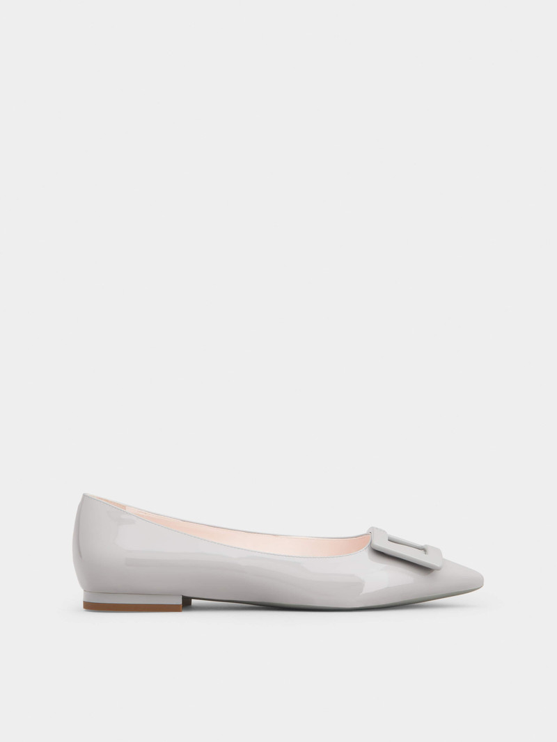 Gommettine Lacquered Buckle Ballerinas in Patent Leather - 1