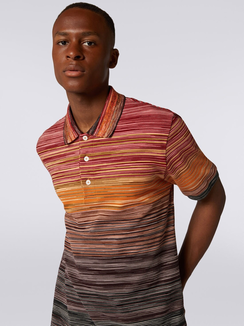 Short-sleeved polo shirt in slub cotton piqué 5