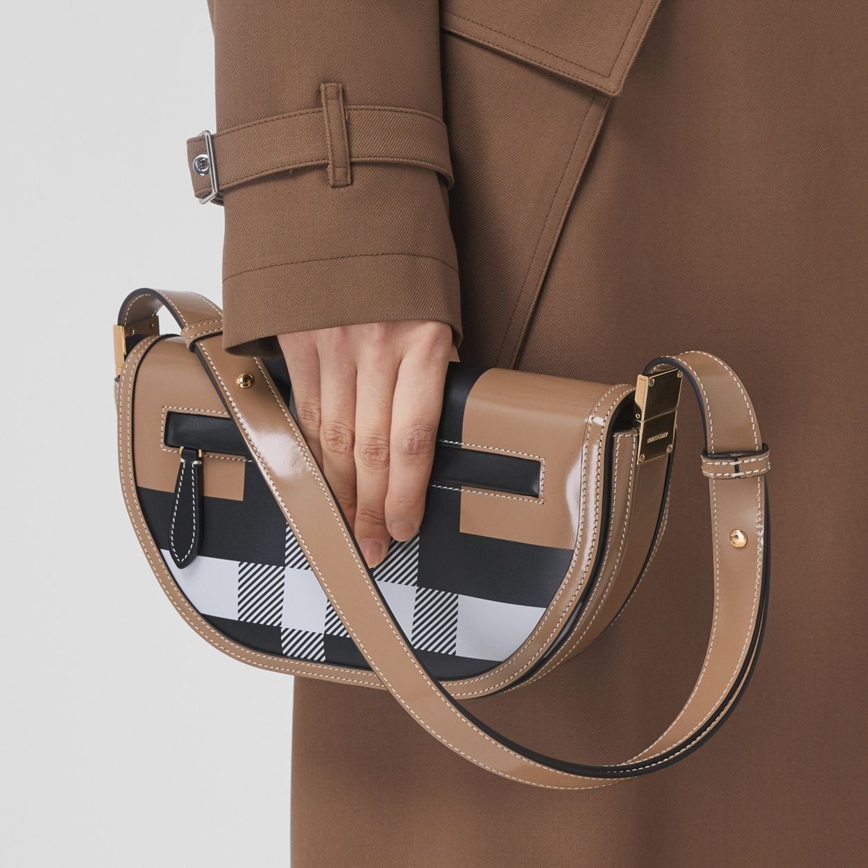 Small Check Leather Olympia Bag - 11