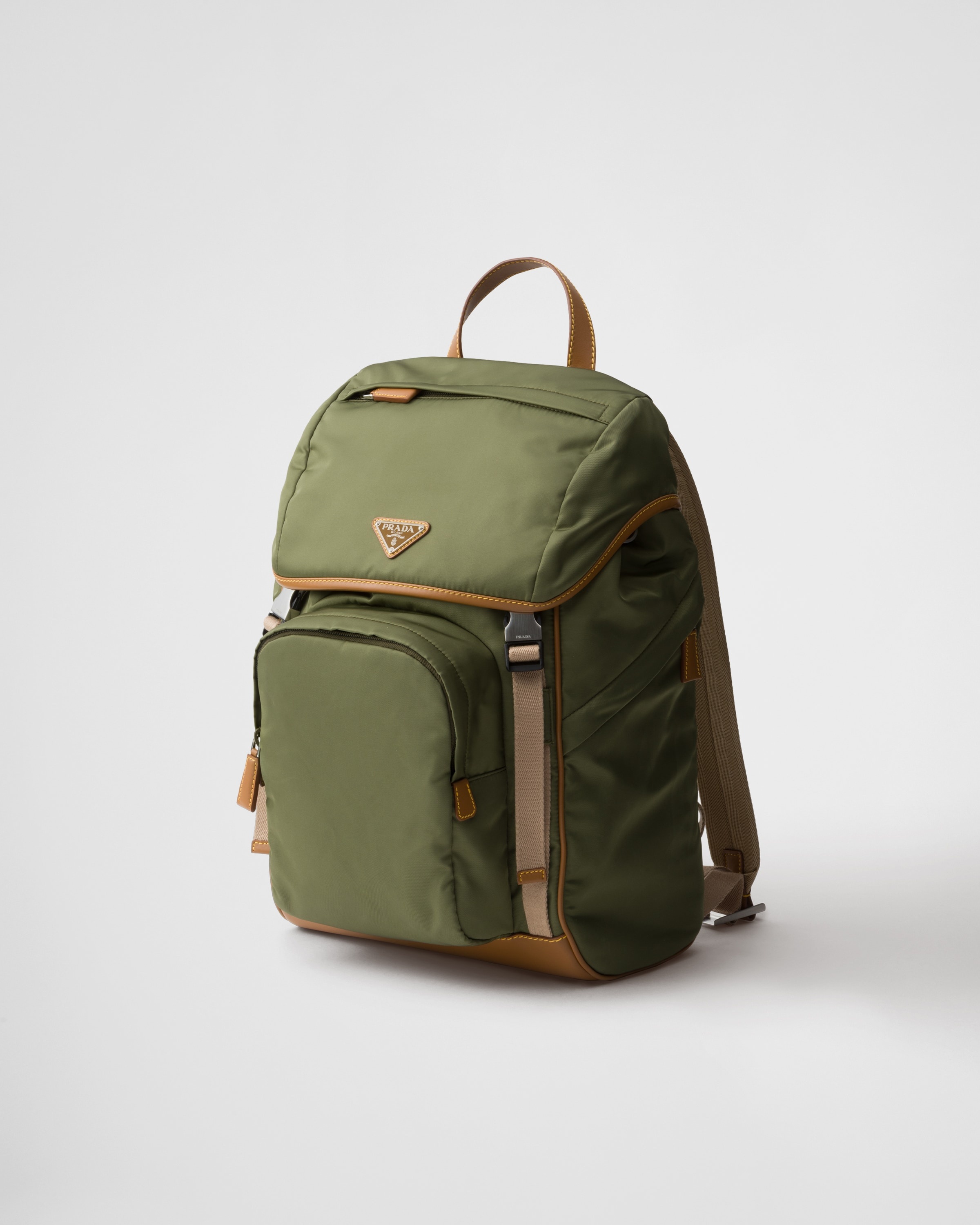 Re-Nylon and leather backpack - 2