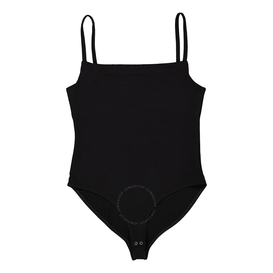 Agolde Ladies Black Square Neck Cotton-Blend Bodysuit - 7