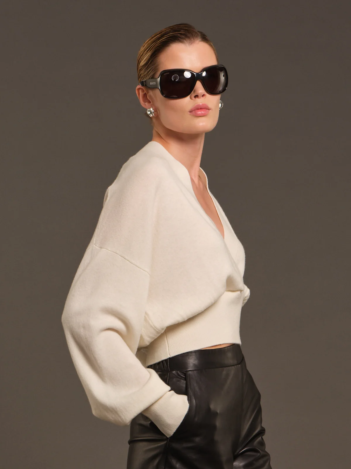 525 X DL10C: Prince Cashmere Wrap Pullover - 1