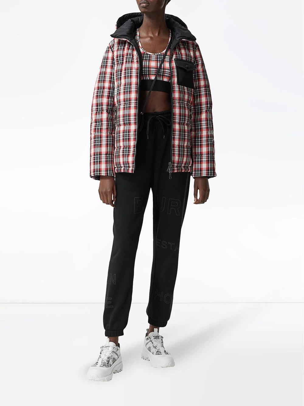 reversible tartan puffer jacket - 2