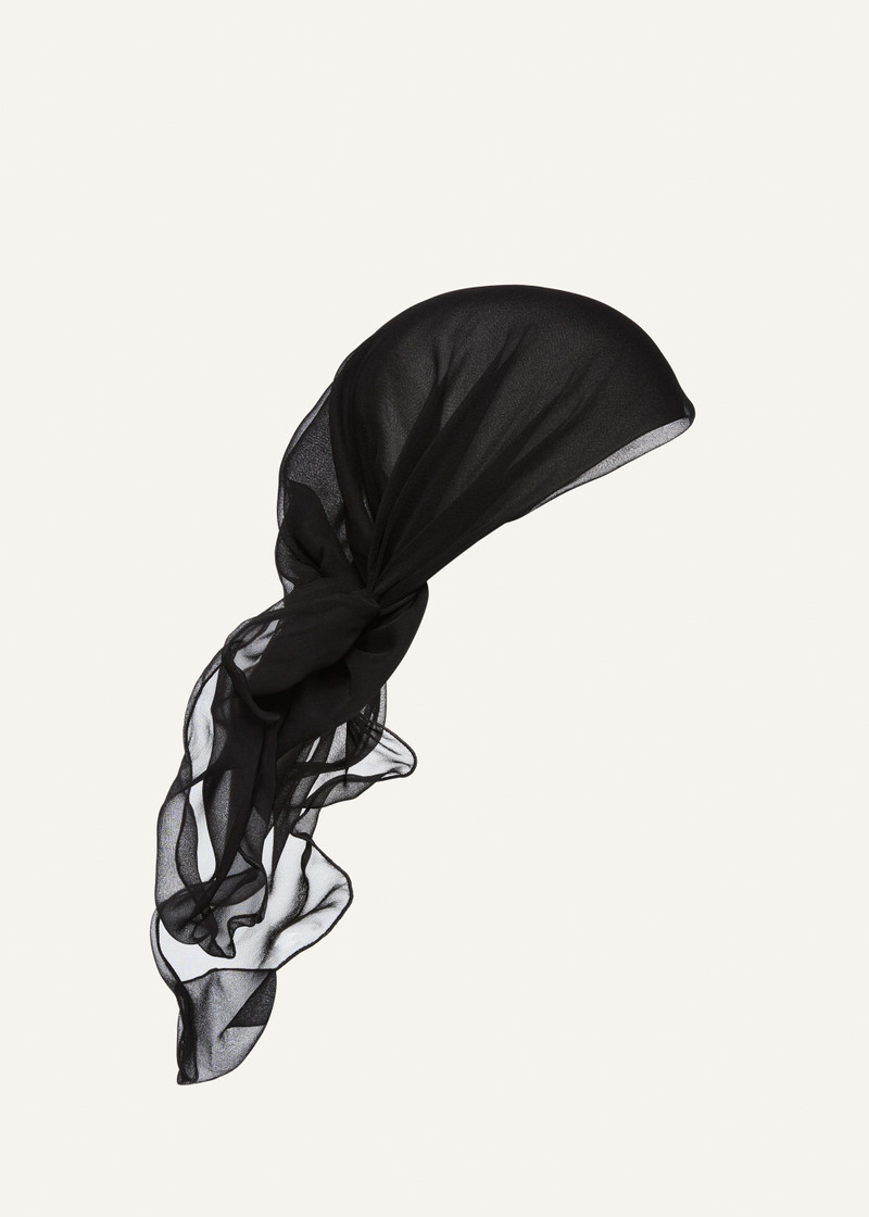 Wired head scarf in black 3