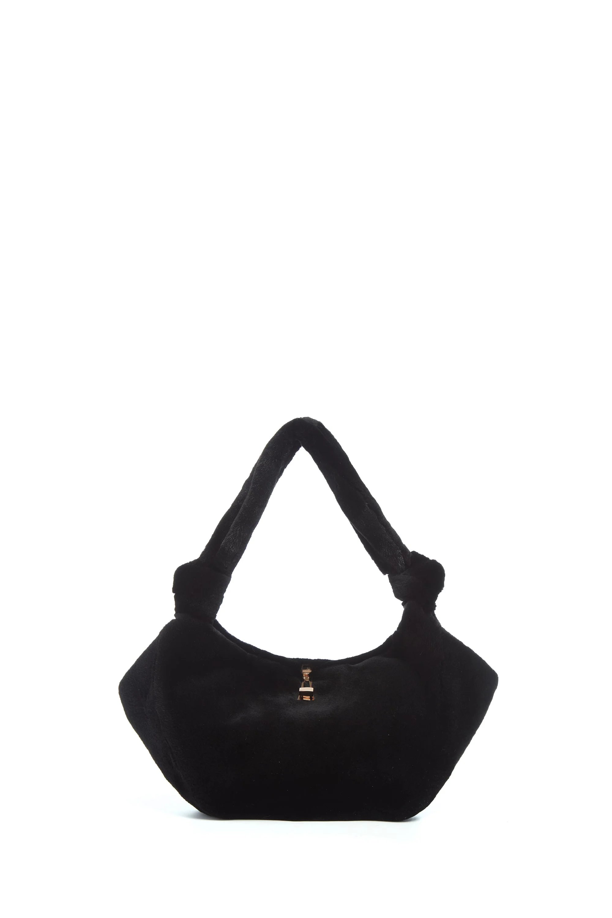Mini Antonia Bag in Black Recycled Fur - 1