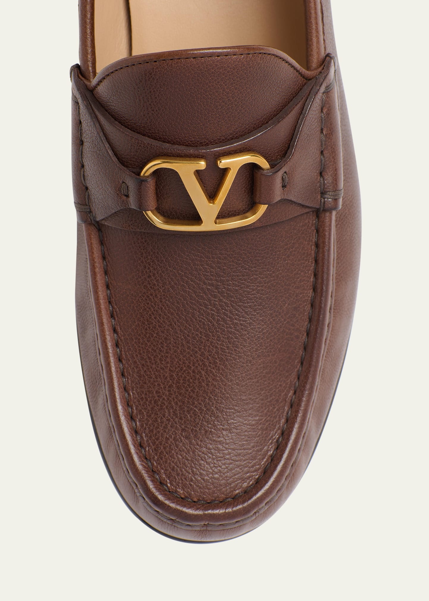 Men's VLogo Signature Leather Penny Loafers - 3