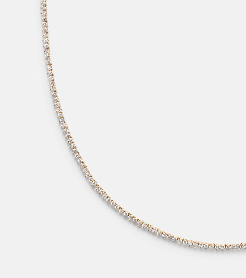 14kt gold (585/1000) tennis necklace with diamonds 4