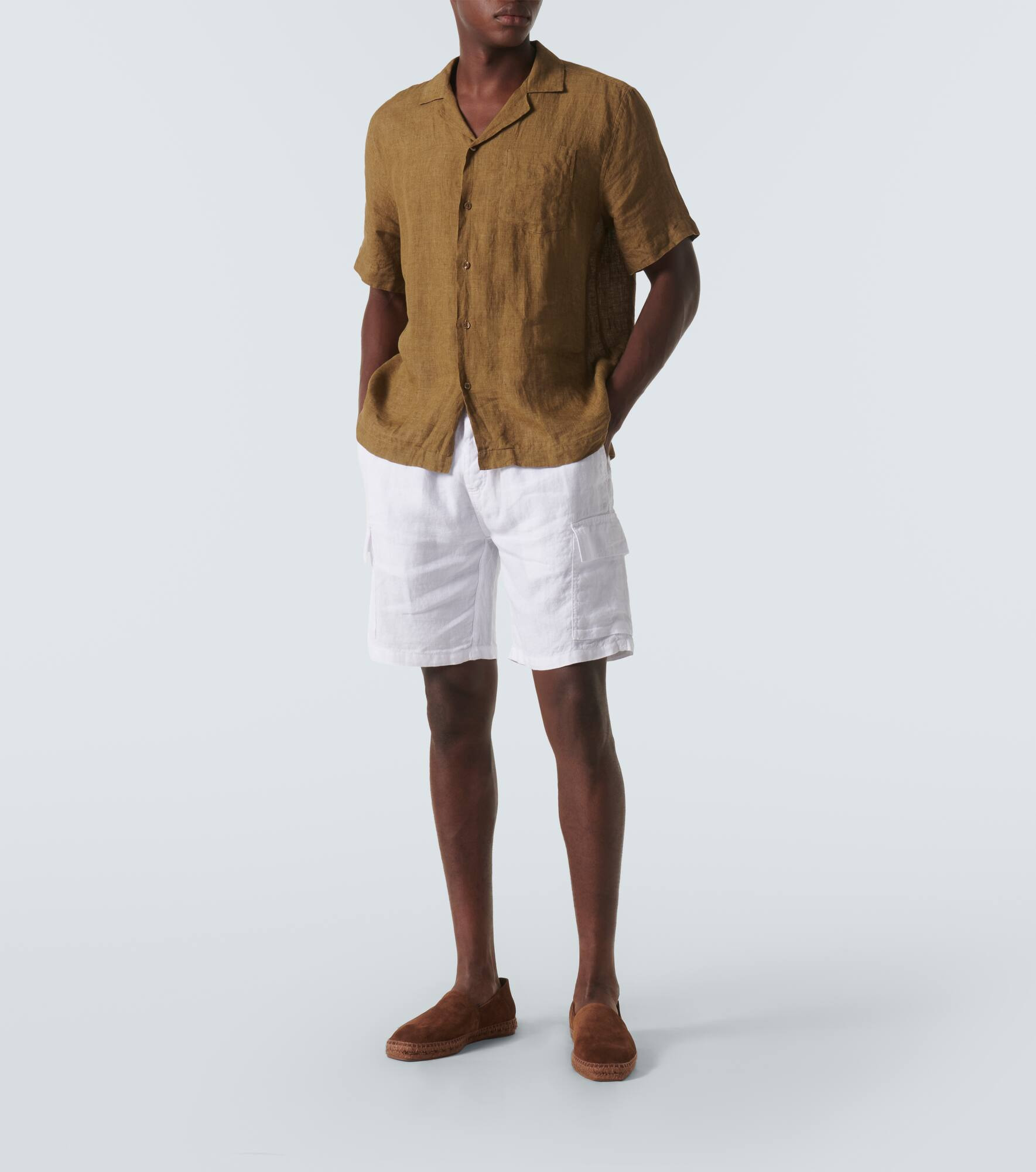 Baie mid-length linen shorts - 2