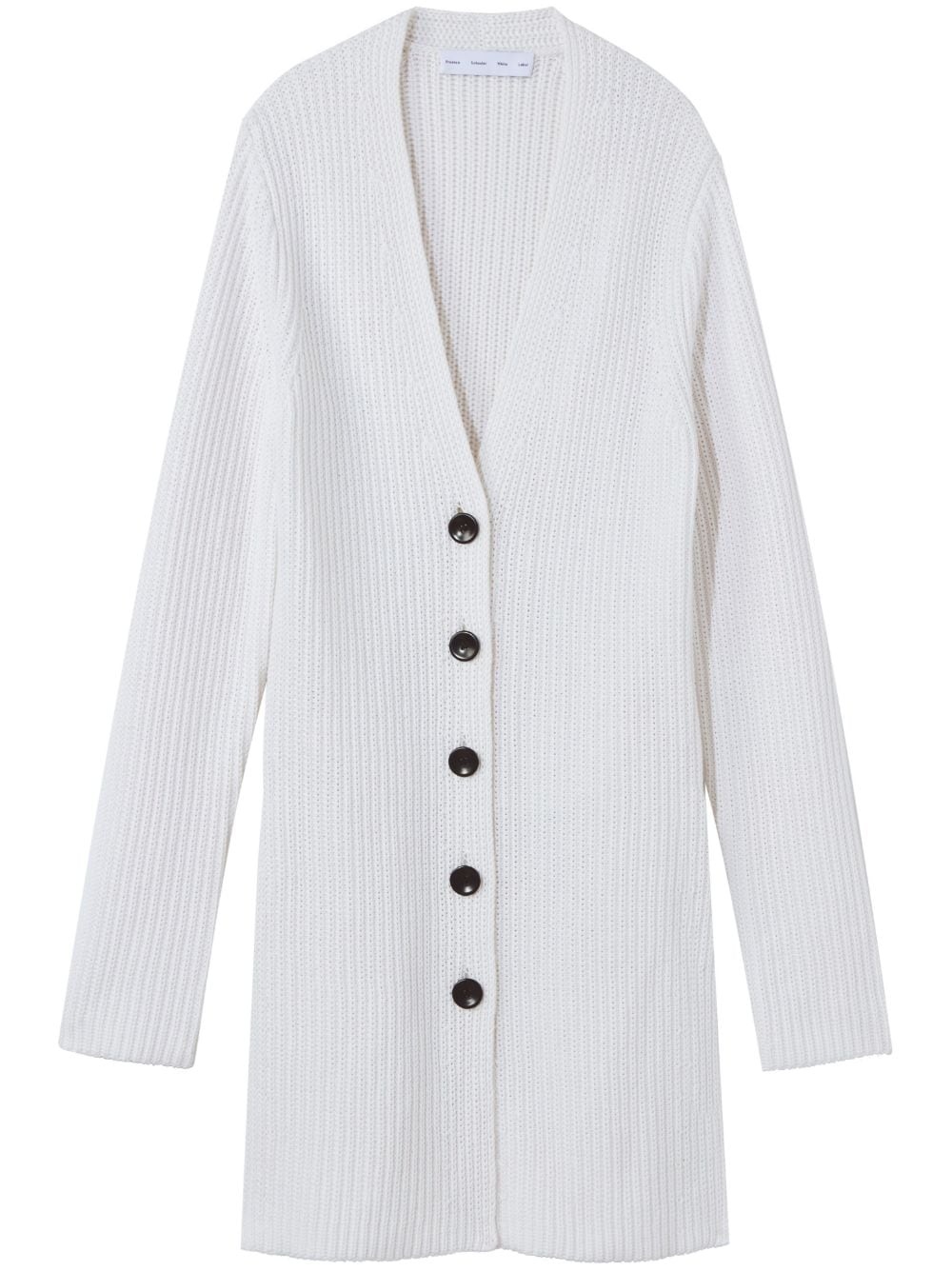 ribbed-knit belted cardigan - 1