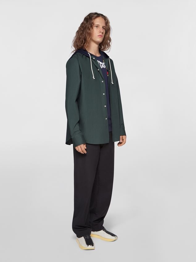 HOODED COTTON OVERSHIRT - 5