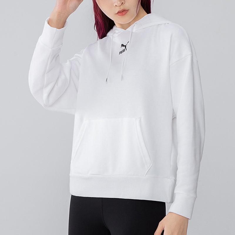 (WMNS) PUMA Classics Logo Graphics Hoodie 'White' 533155-02 - 5