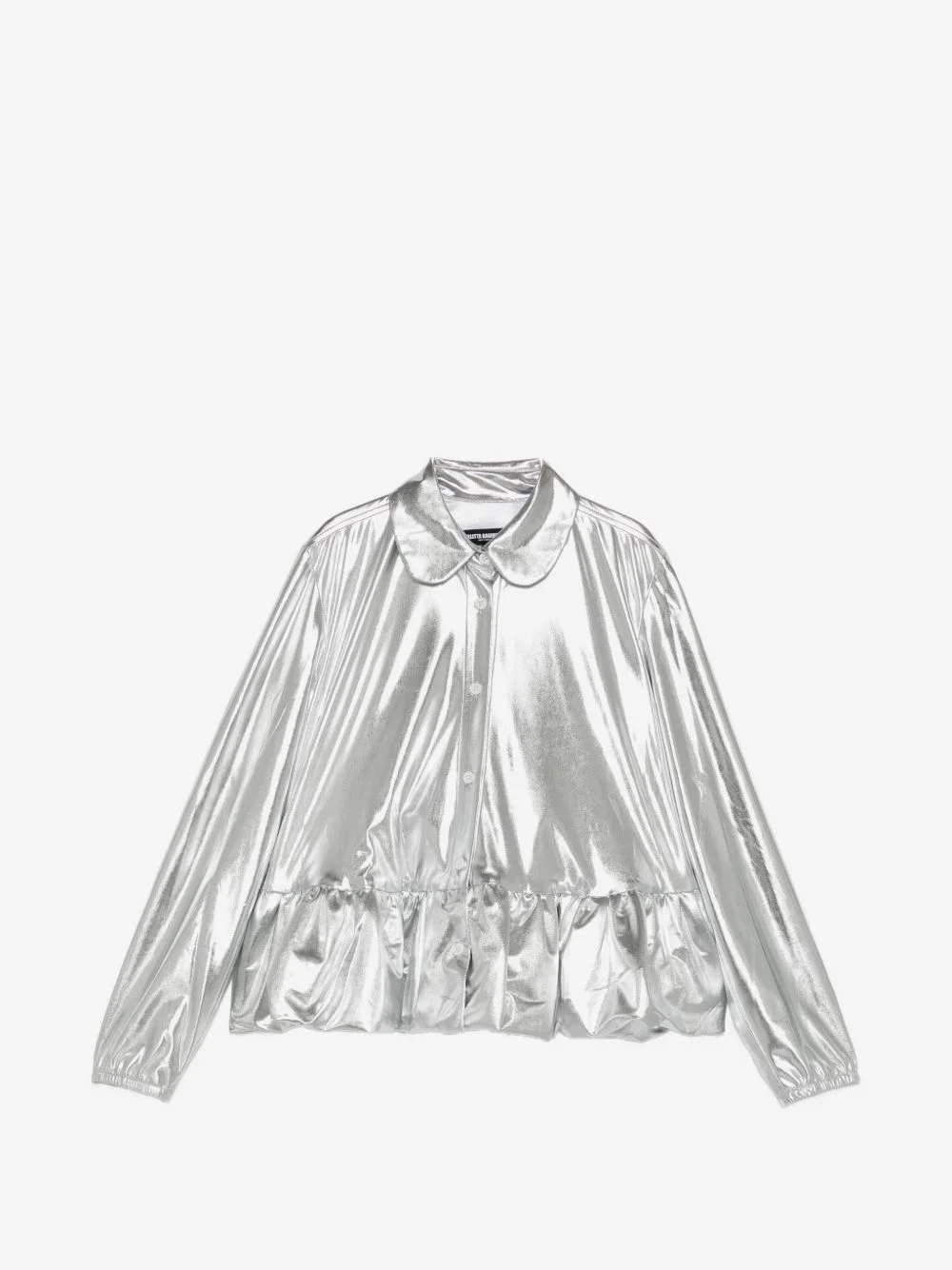 metallic ruffled shirt - 1