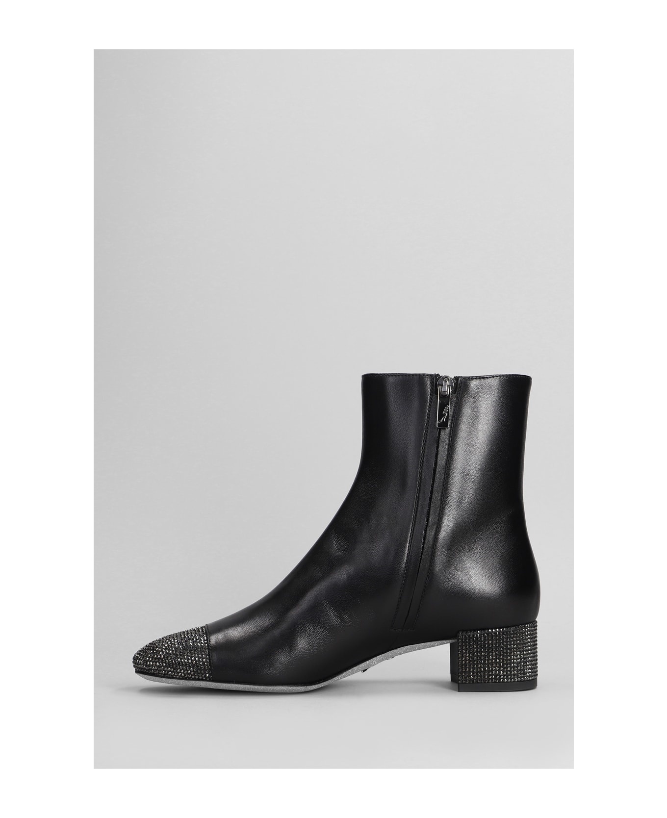 Bonnie Low Heels Ankle Boots In Black Leather - 3