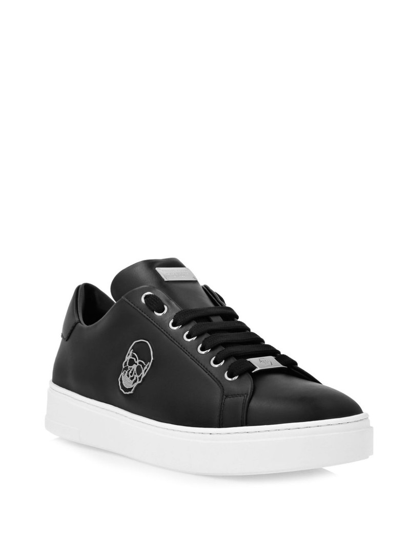 PHILIPP PLEIN Skull-appliqué leather sneakers outlook