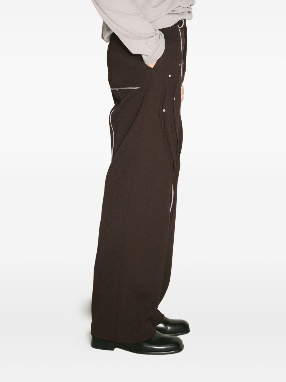 panelled piped trousers - 3