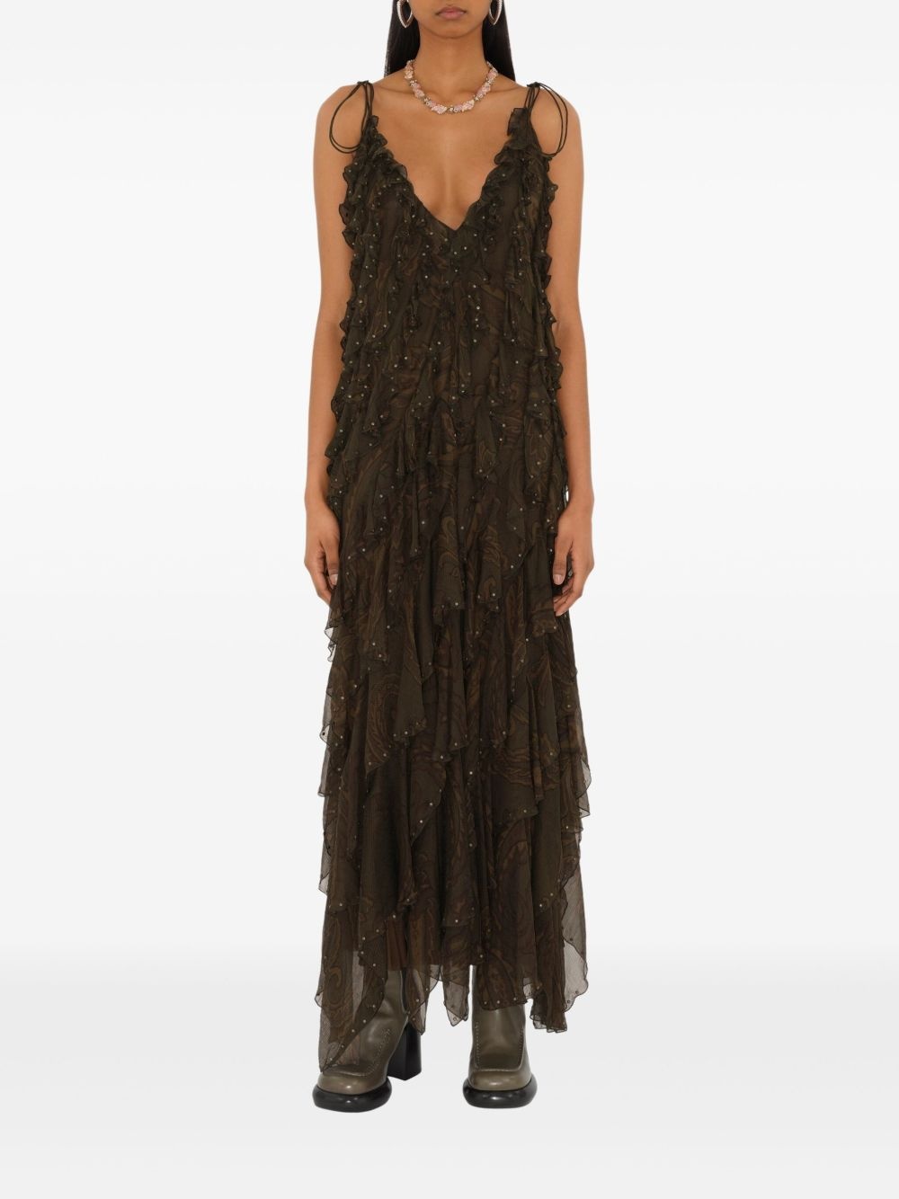 paisley print dress - 2