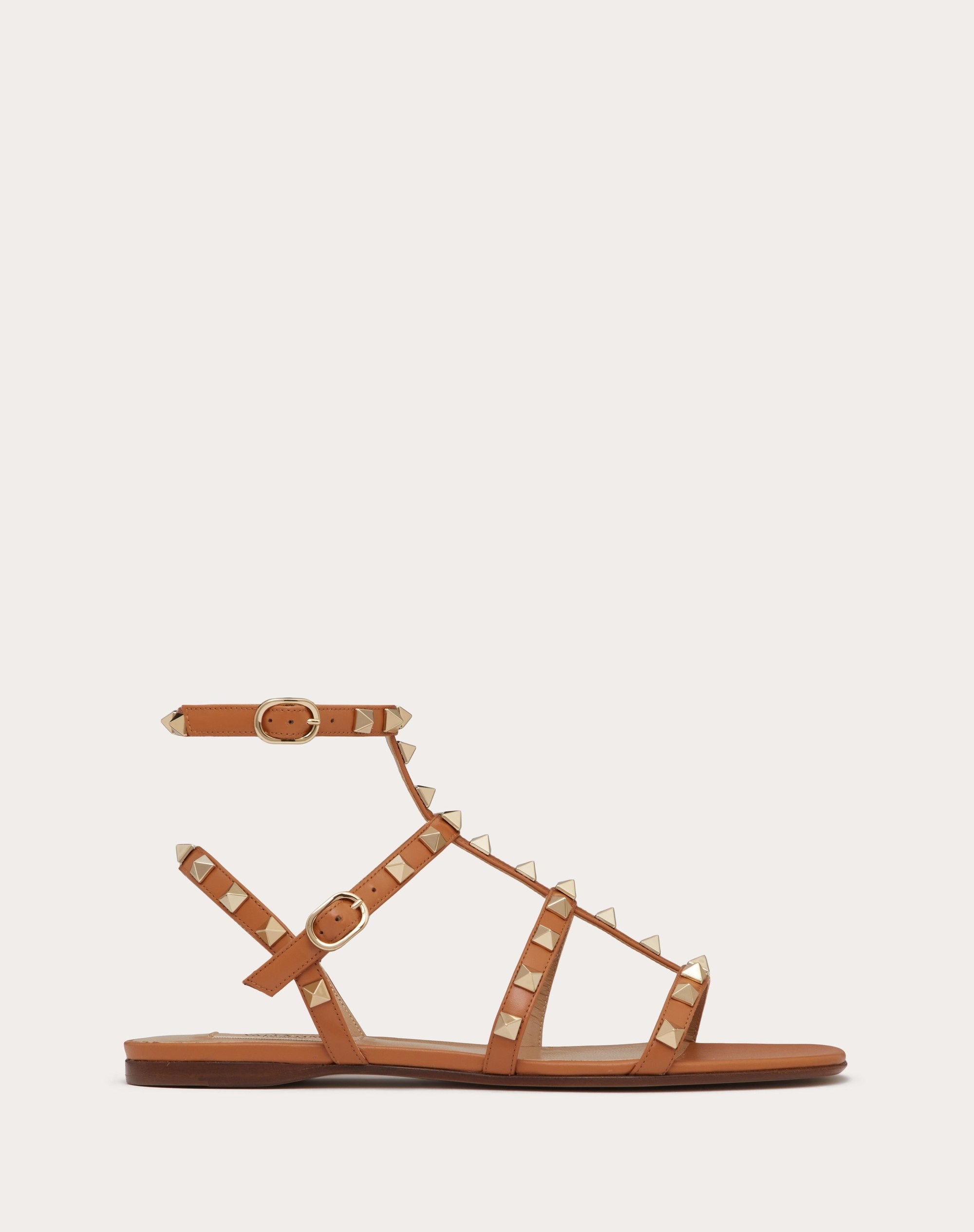 ROCKSTUD FLAT CALFSKIN SANDAL WITH STRAPS - 1