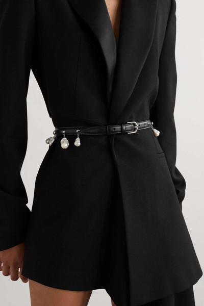 Alaïa Pearl-embellished leather belt outlook