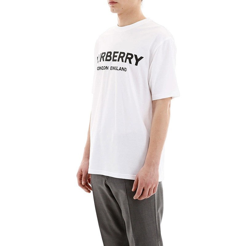 Burberry Cotton Logo Printing Classic Short Sleeve Unisex White 8026017 - 6