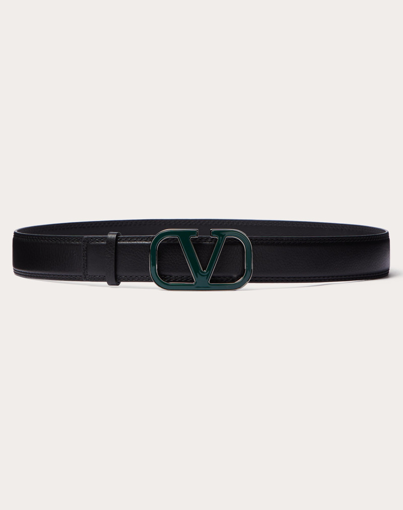 VLOGO SIGNATURE BELT IN ELK PRINT CALFSKIN 35 MM 1