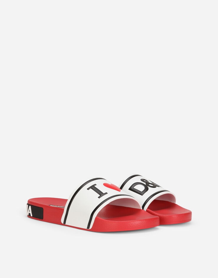 Rubber beachwear sliders with high-frequency detailing - 2