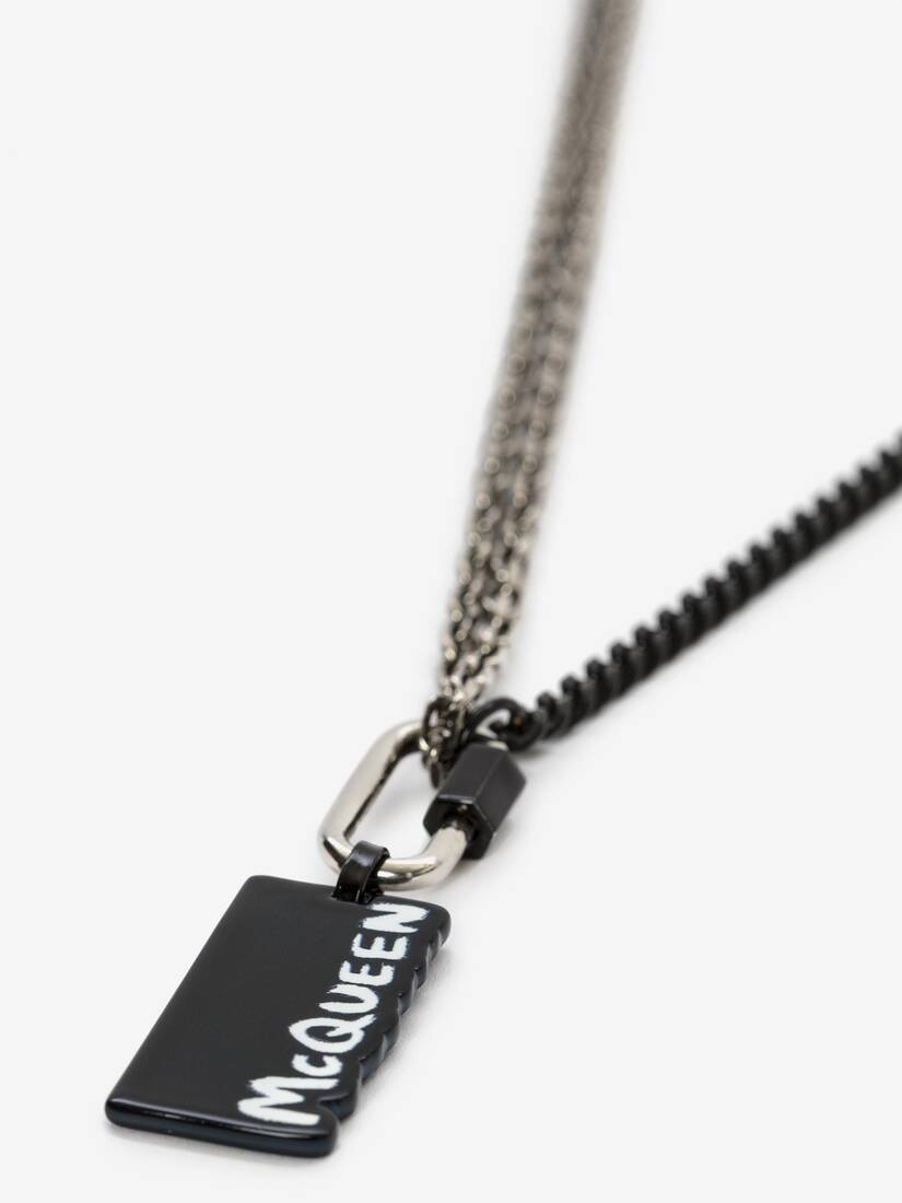 Mcqueen Graffiti Bi-colour Necklace in Black/white - 3