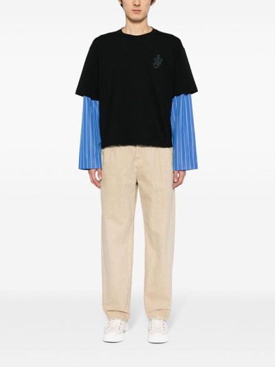 JW Anderson striped-sleeve cotton T-shirt outlook