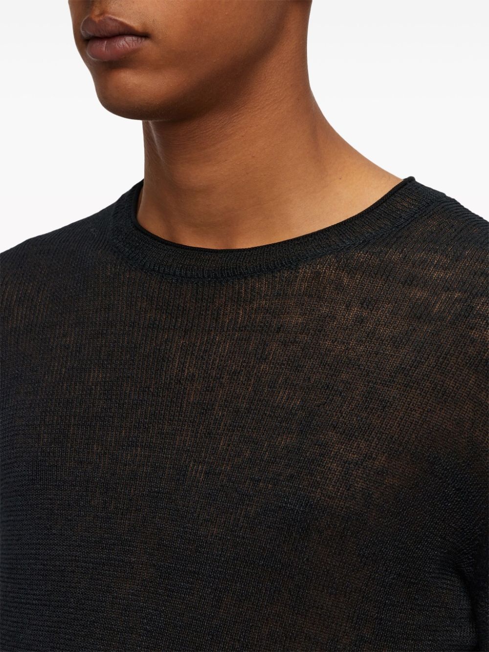 ribbed-knit linen jumper - 5