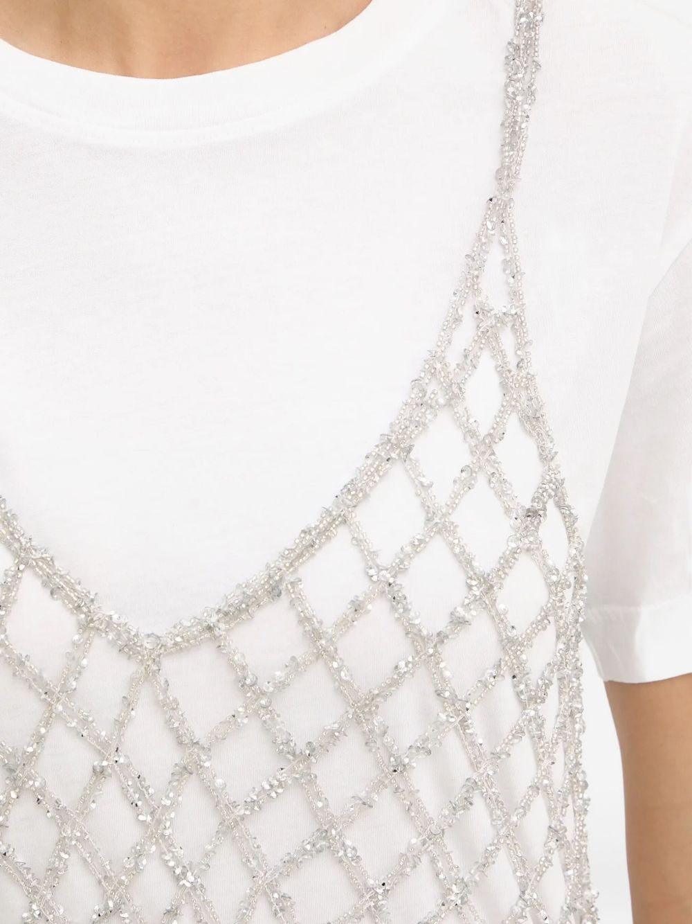 embellished-net mini dress - 4