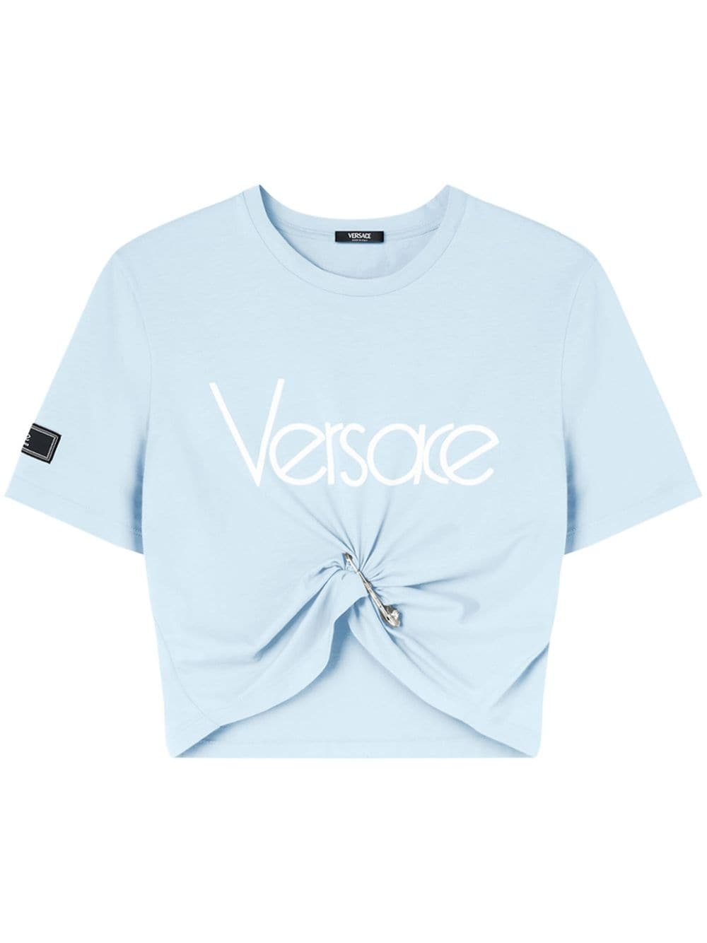 logo-print cropped cotton T-shirt - 1