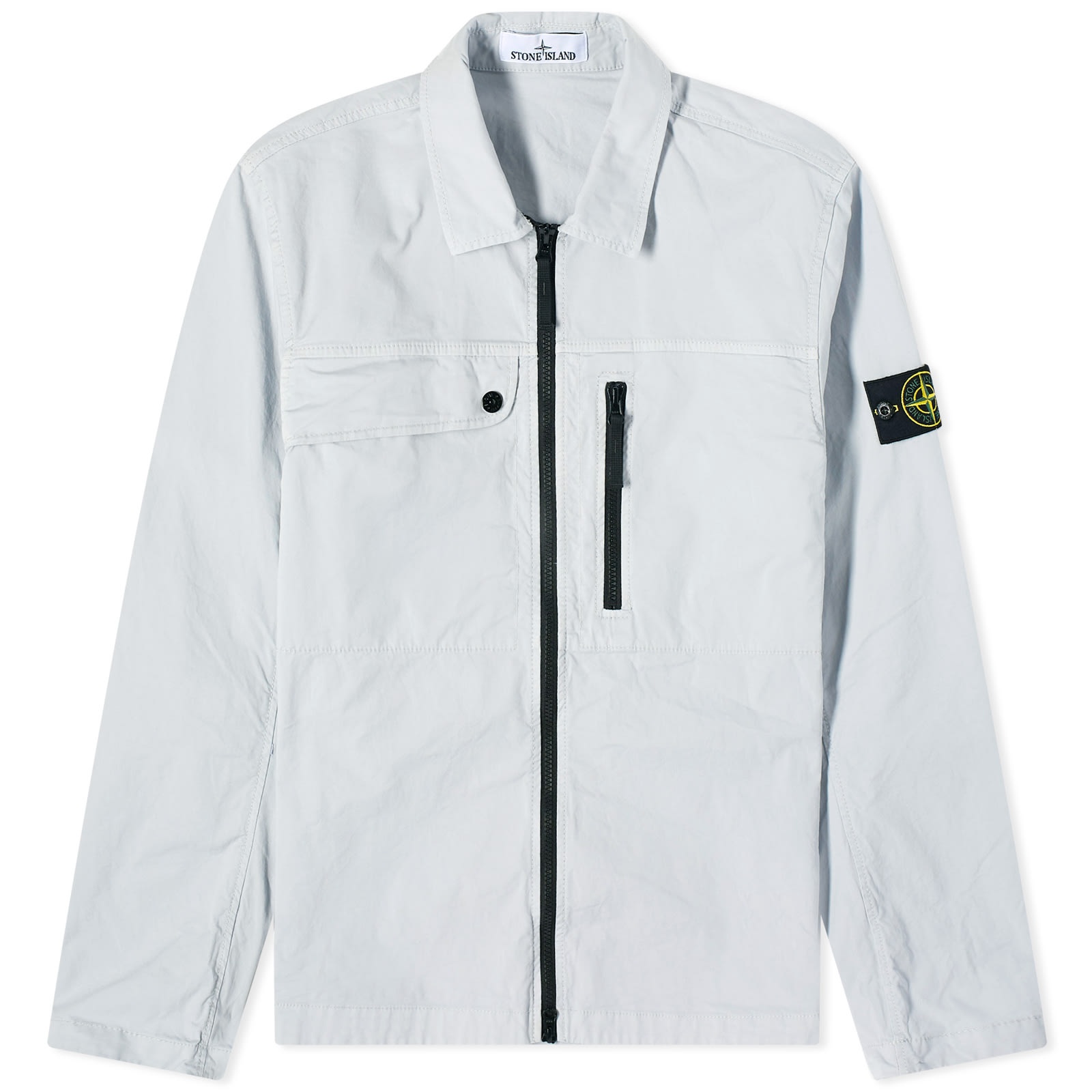 Stone Island Supima Cotton Twill Stretch-TC Zip Shirt Jacket - 1