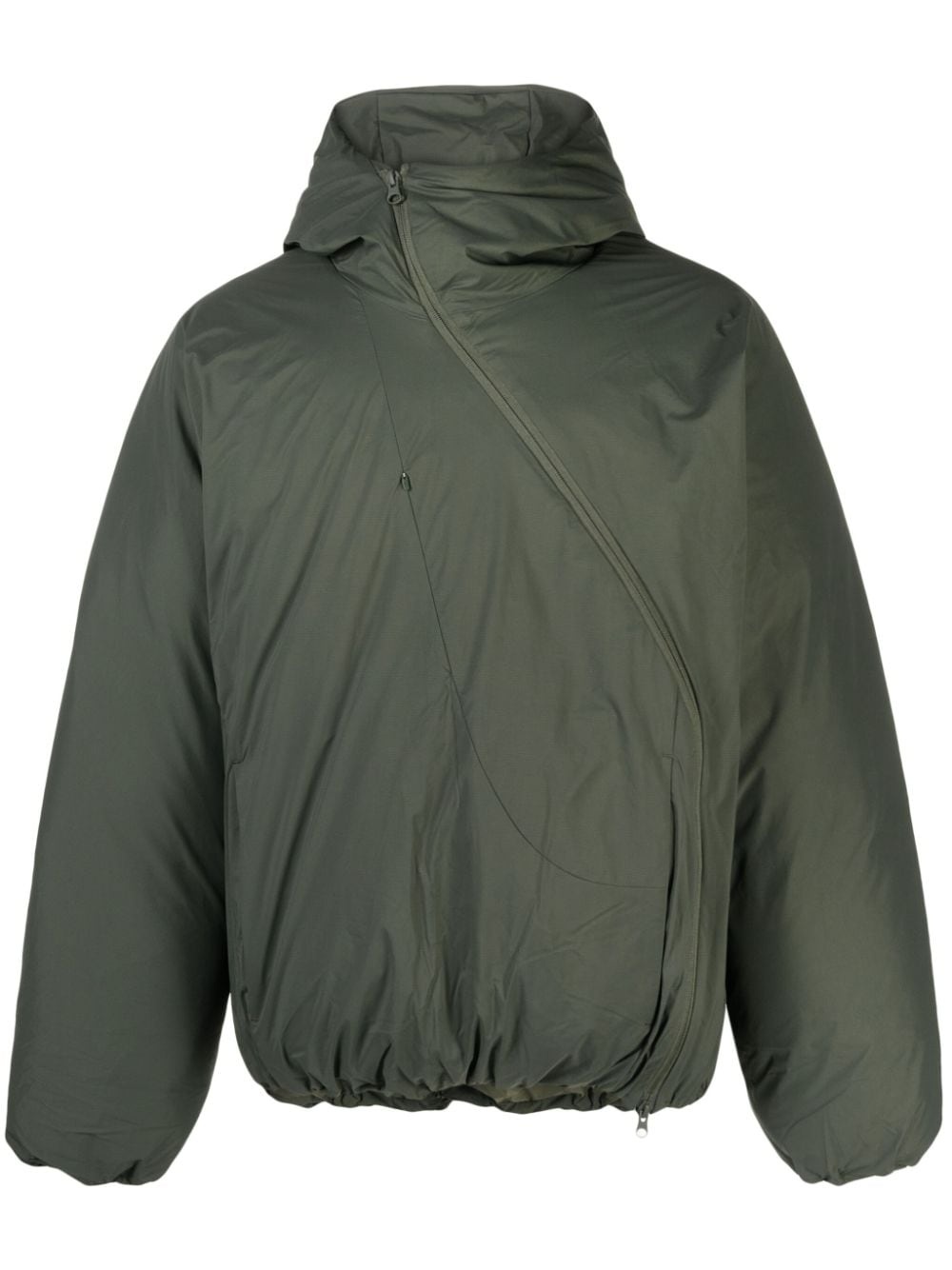 5.1 asymmetric-zip hooded jacket - 1